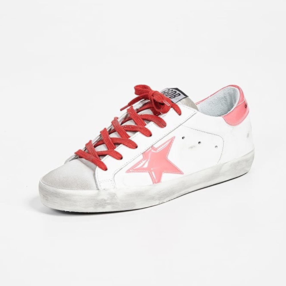 Golden Goose Pink & Red Superstar Sneakers Size 37